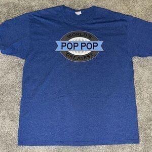 Blue soft worlds greatest Pop Pop Grandpa grandfather men’s T-Shirt XL